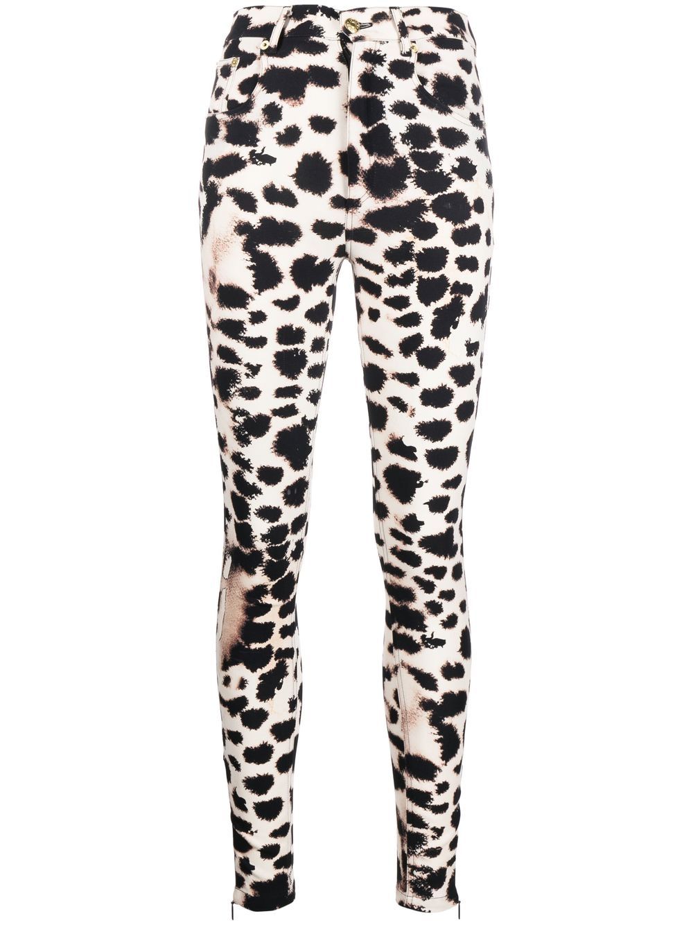 Roberto Cavalli animal-print high-waist leggings - White von Roberto Cavalli