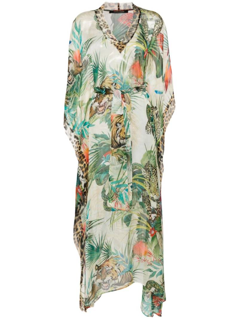 Roberto Cavalli botanical-print maxi dress - Green von Roberto Cavalli