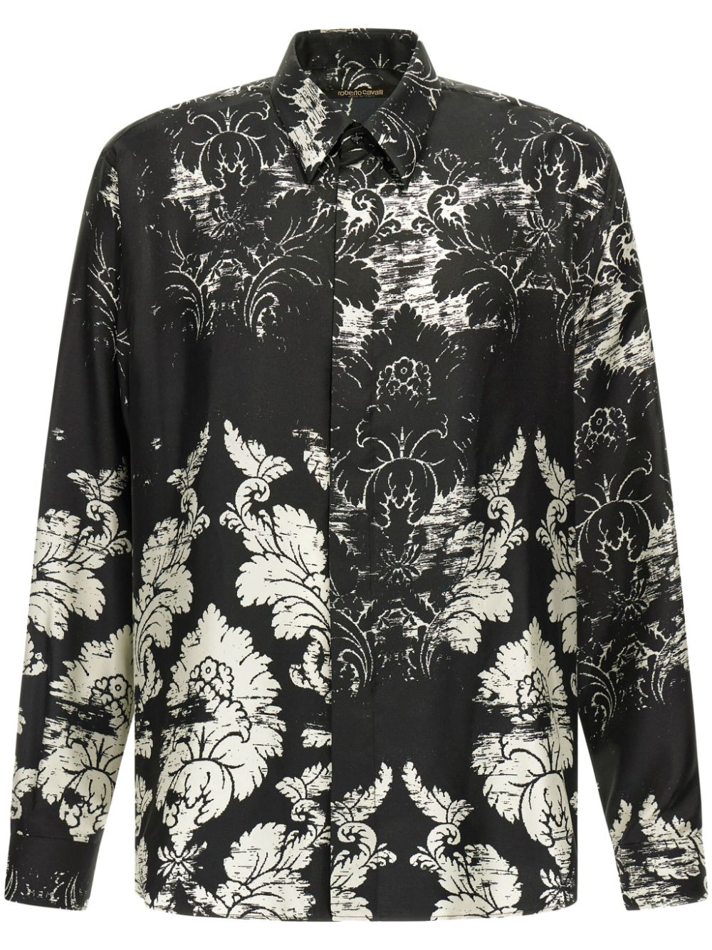 Roberto Cavalli broccato-print shirt - Black von Roberto Cavalli