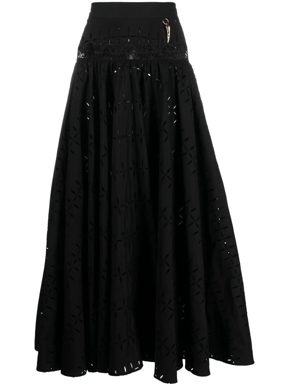 Roberto Cavalli broderie anglaise A-line skirt - Black von Roberto Cavalli