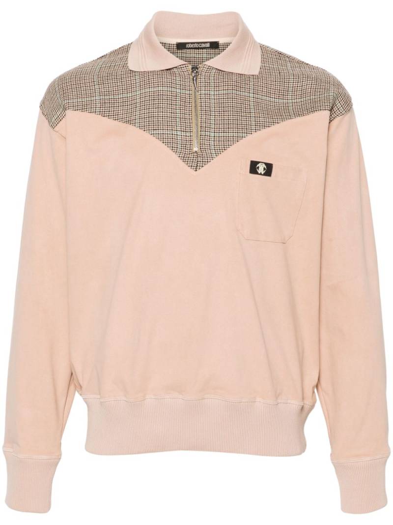 Roberto Cavalli colour-block faux-suede sweatshirt - Neutrals von Roberto Cavalli