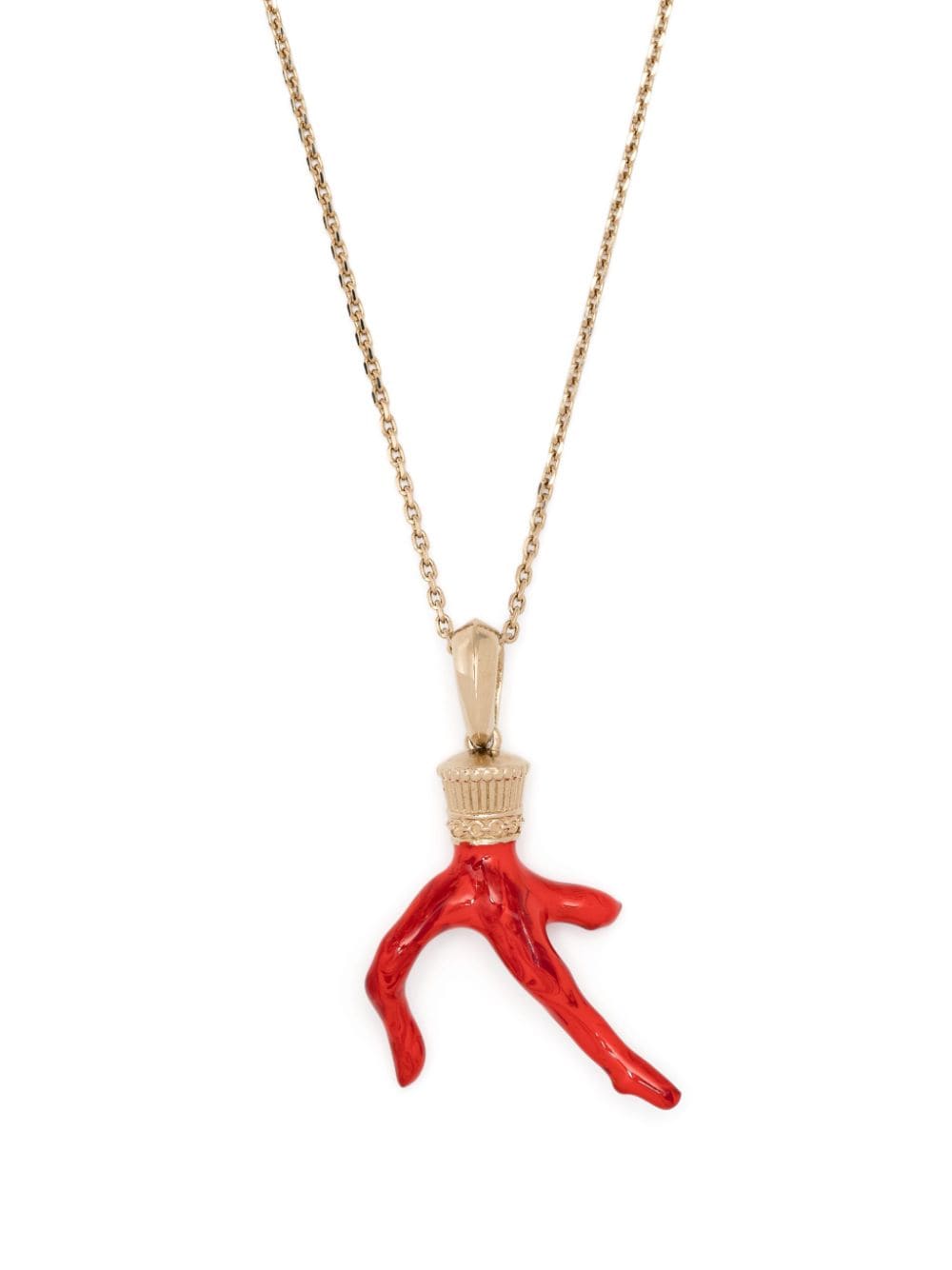 Roberto Cavalli coral-pendant chain necklace - Gold von Roberto Cavalli