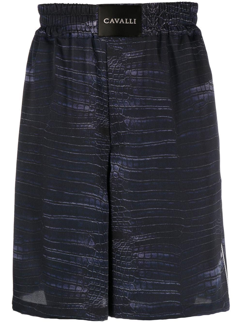 Roberto Cavalli crocodile print knee-length shorts - Blue von Roberto Cavalli