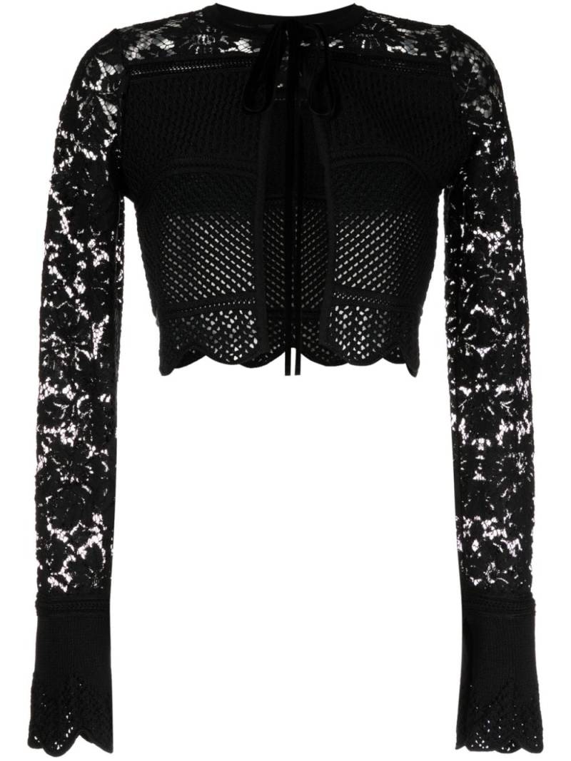 Roberto Cavalli cropped open-knit top - Black von Roberto Cavalli