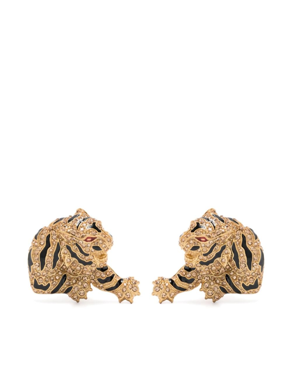 Roberto Cavalli crystal-embellished tiger earrings - Gold von Roberto Cavalli