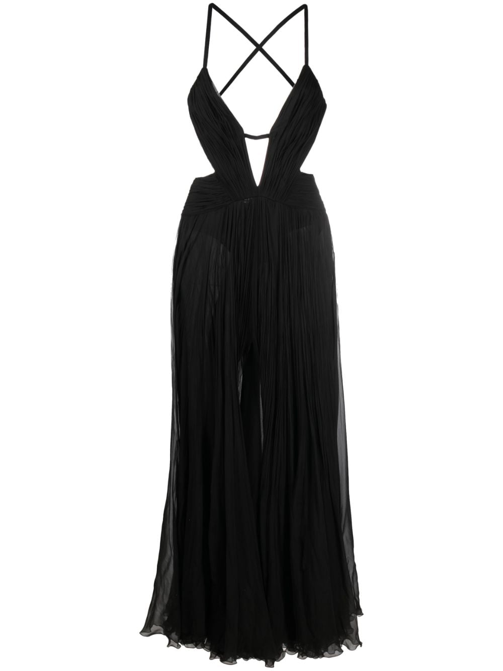 Roberto Cavalli draped backless silk dress - Black von Roberto Cavalli