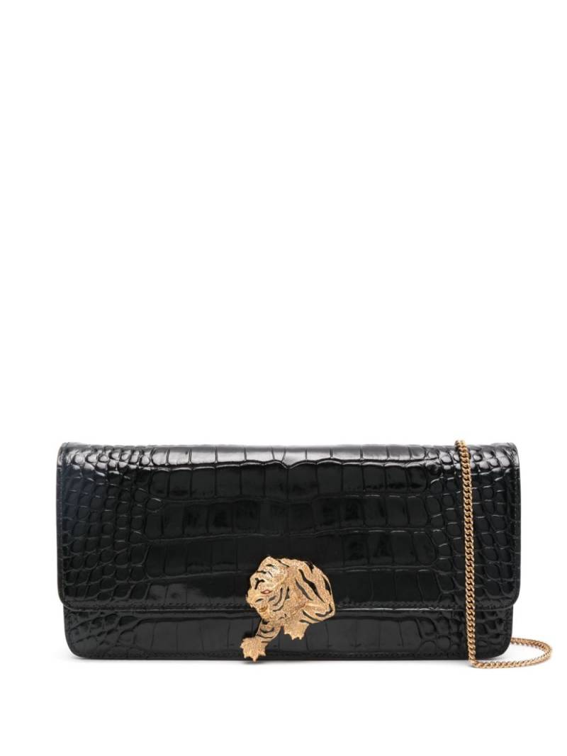 Roberto Cavalli embossed-crocodile leather cross body bag - Black von Roberto Cavalli