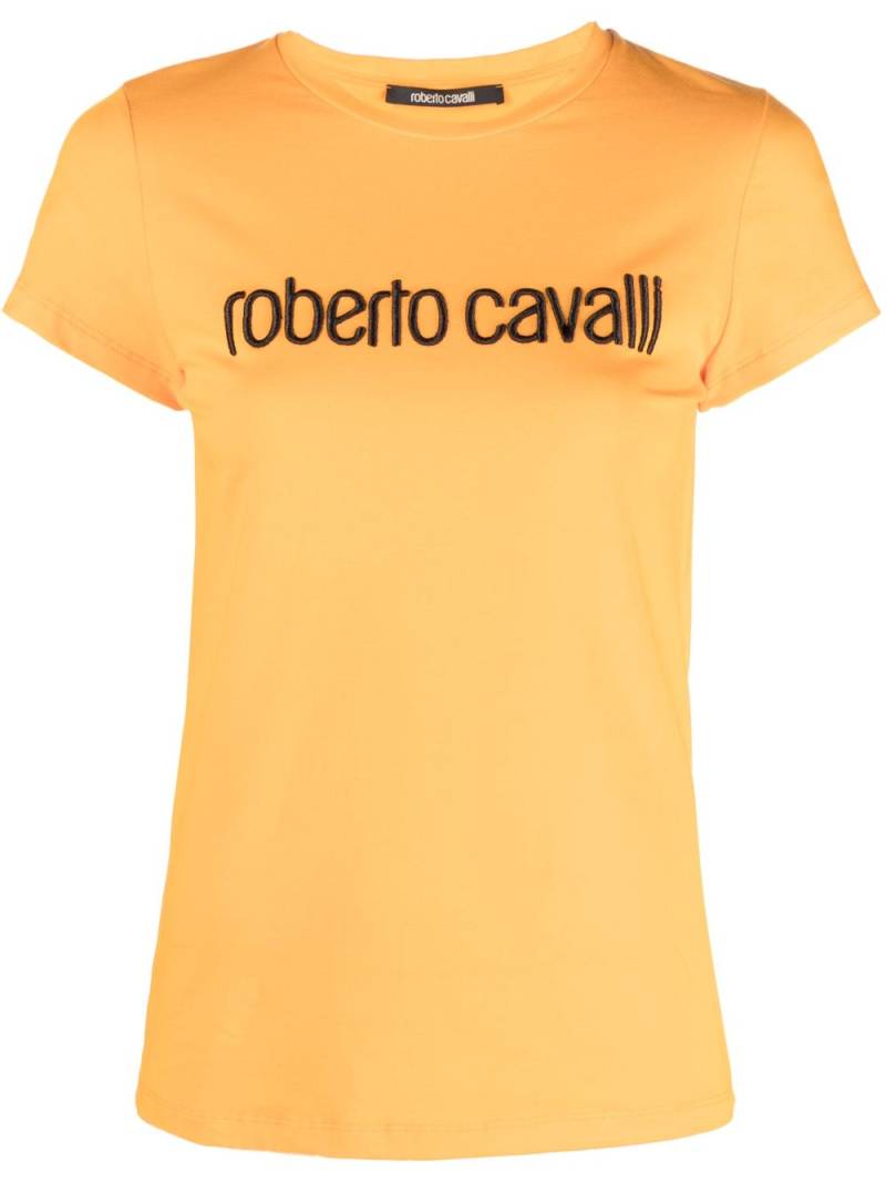 Roberto Cavalli embroidered-logo crew-neck T-shirt - Orange von Roberto Cavalli