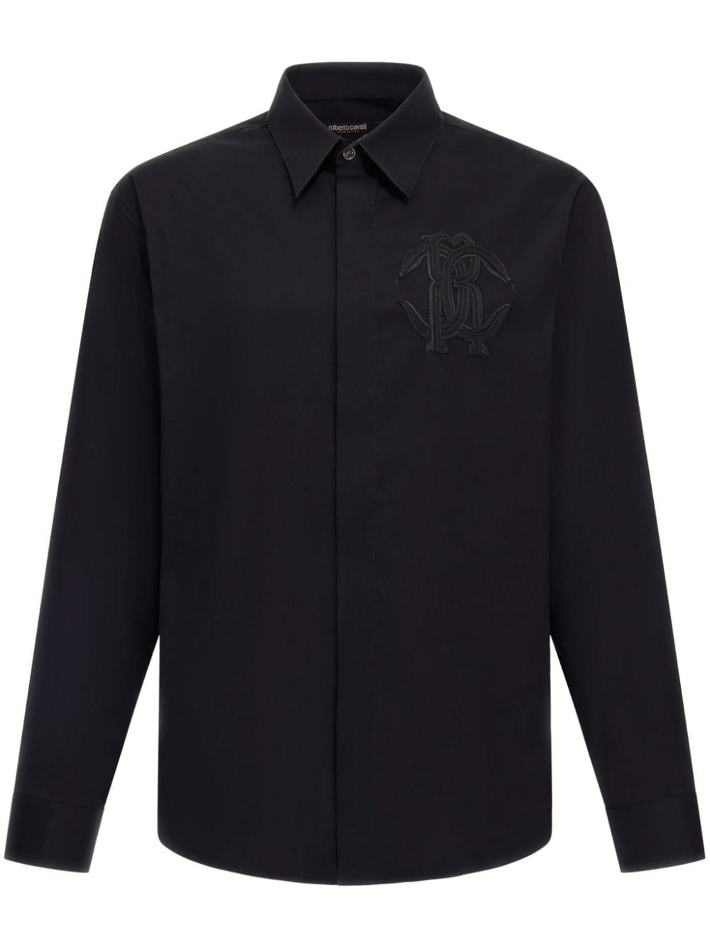 Roberto Cavalli embroidered-logo shirt - Black von Roberto Cavalli