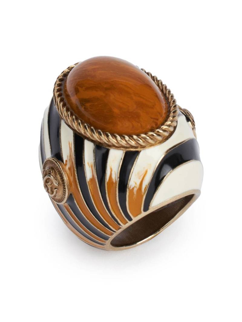 Roberto Cavalli enameled metal ring - Black von Roberto Cavalli