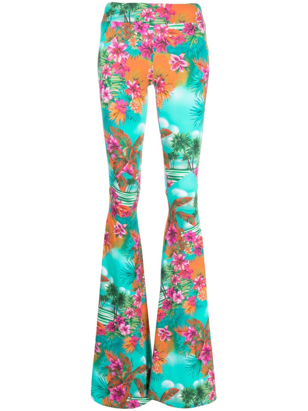 Roberto Cavalli flared floral-print trousers - Multicolour von Roberto Cavalli