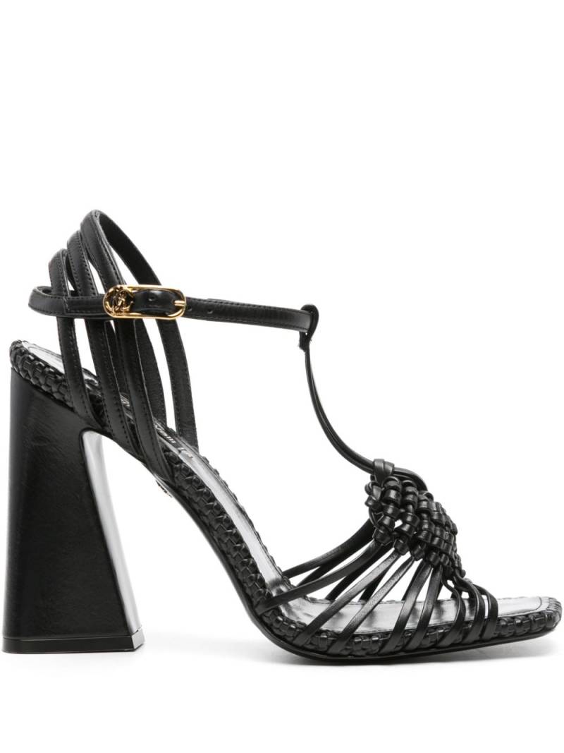 Roberto Cavalli interwoven-straps leather sandals - Black von Roberto Cavalli