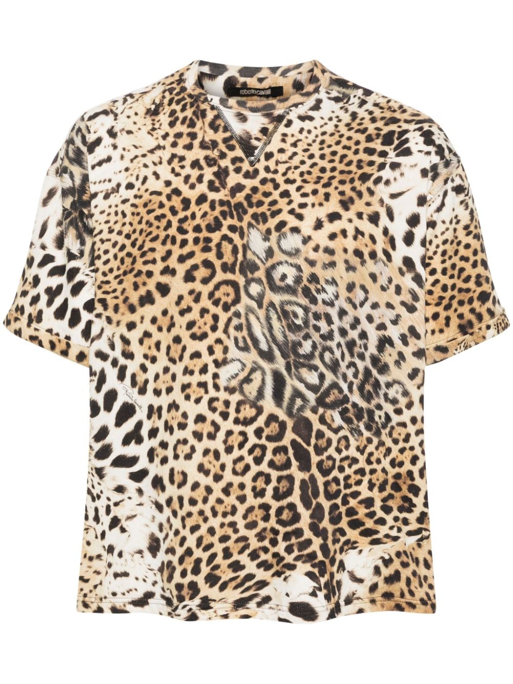 Roberto Cavalli jaguar-print cotton T-shirt - Neutrals von Roberto Cavalli