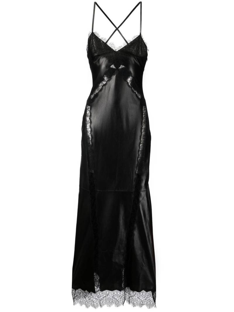 Roberto Cavalli lace-trim midi dress - Black von Roberto Cavalli