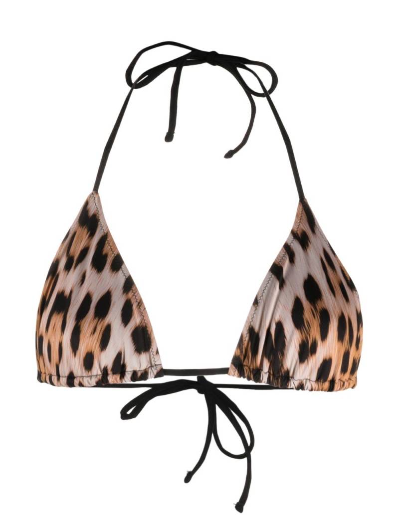 Roberto Cavalli leopard-print bikini top - Neutrals von Roberto Cavalli