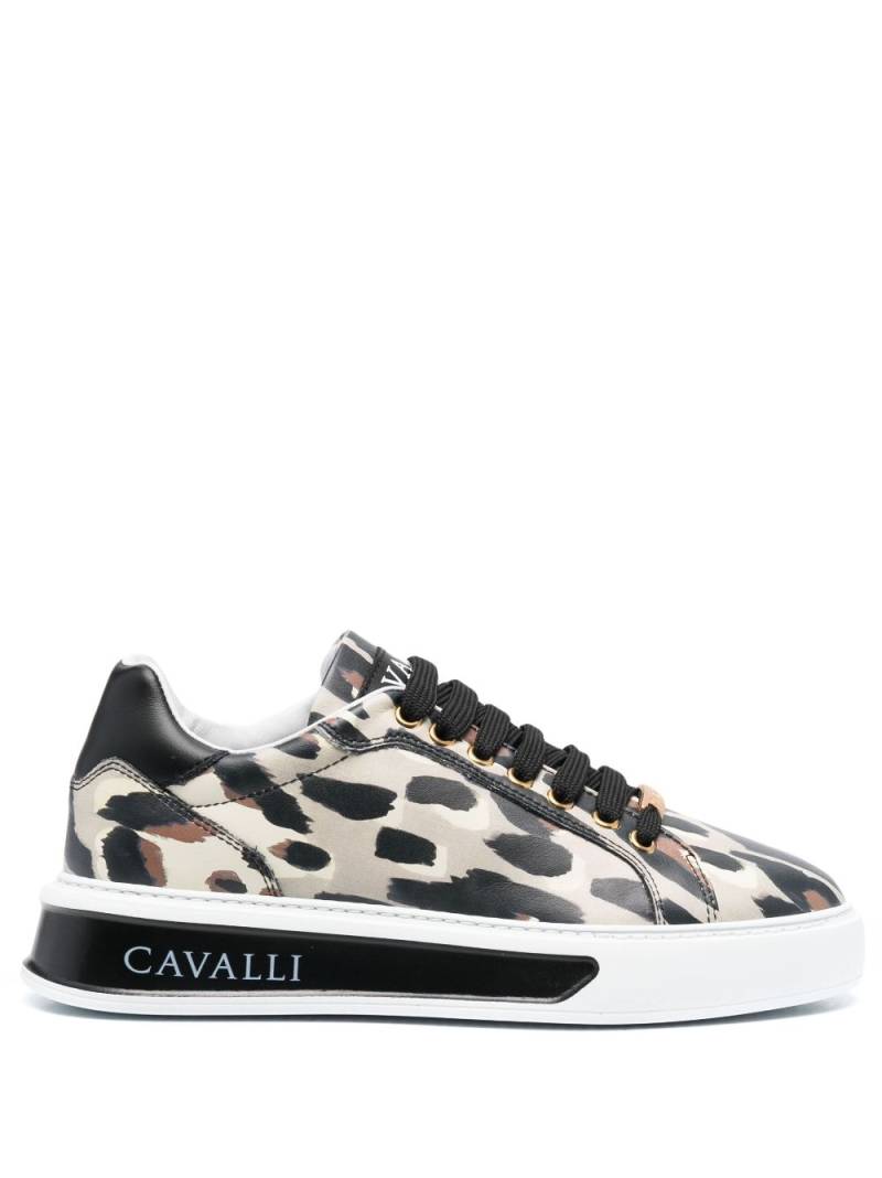 Roberto Cavalli leopard-print leather sneakers - Neutrals von Roberto Cavalli