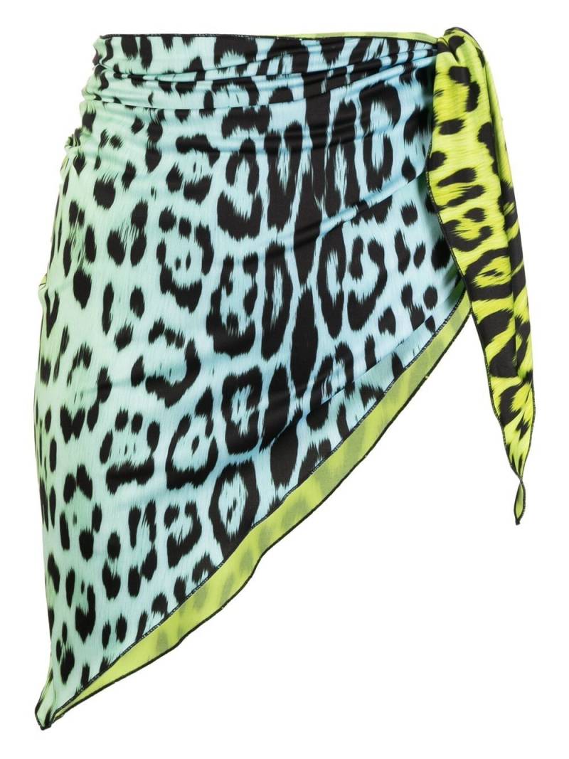 Roberto Cavalli leopard-print sarong - Blue von Roberto Cavalli