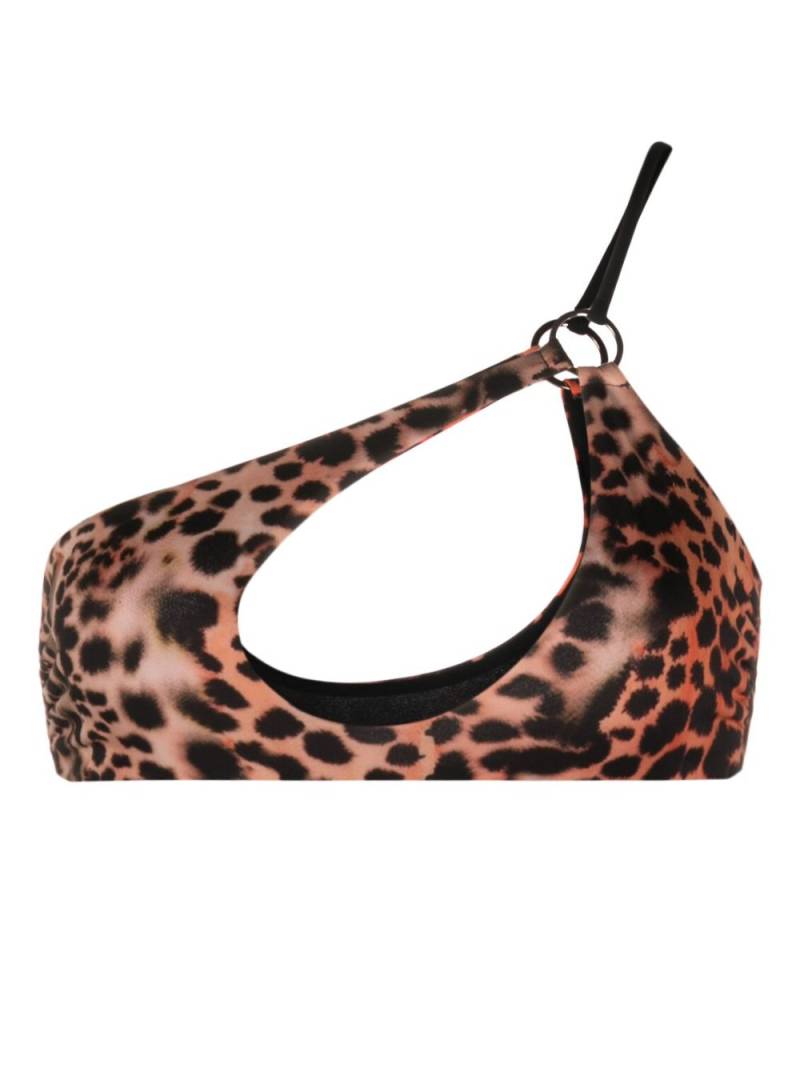 Roberto Cavalli leopard-print single-shoulder bikini top - Orange von Roberto Cavalli