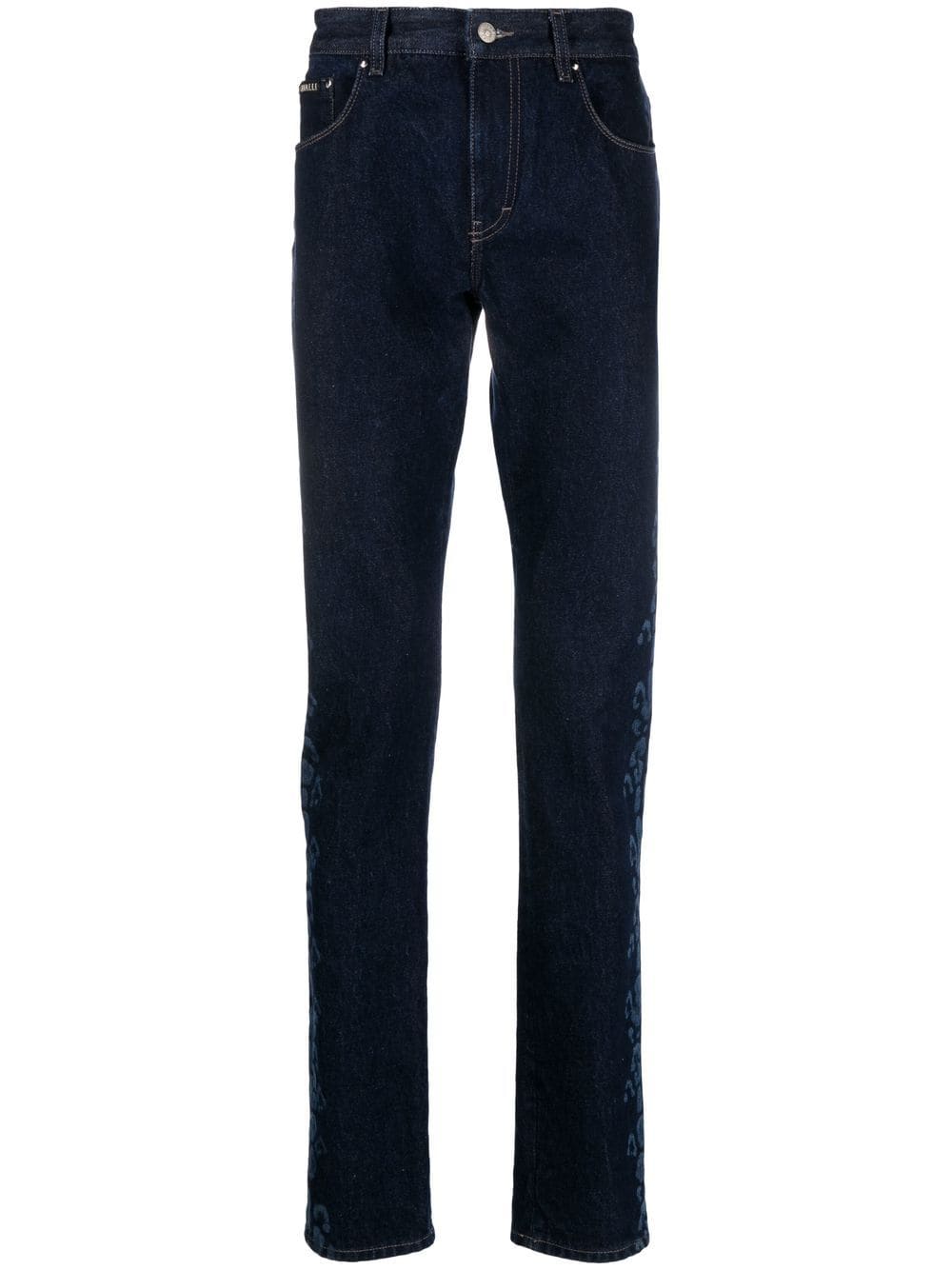 Roberto Cavalli leopard print straight-leg jeans - Blue von Roberto Cavalli