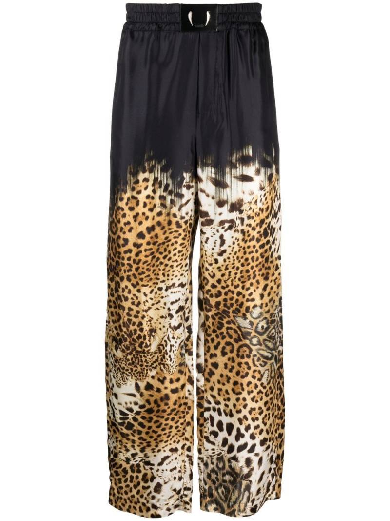 Roberto Cavalli leopard-print straight-leg trousers - Black von Roberto Cavalli