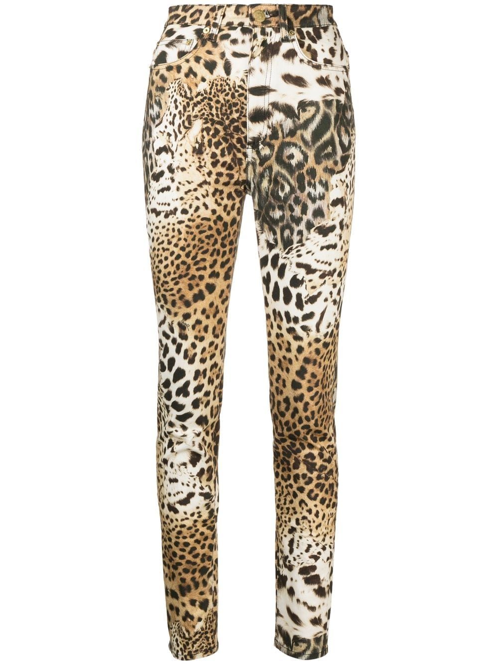 Roberto Cavalli leopard-print tapered-leg trousers - Neutrals von Roberto Cavalli