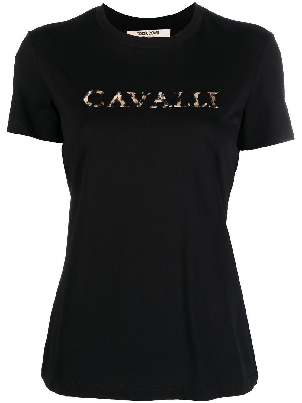 Roberto Cavalli logo-embroidered cotton T-shirt - Black von Roberto Cavalli