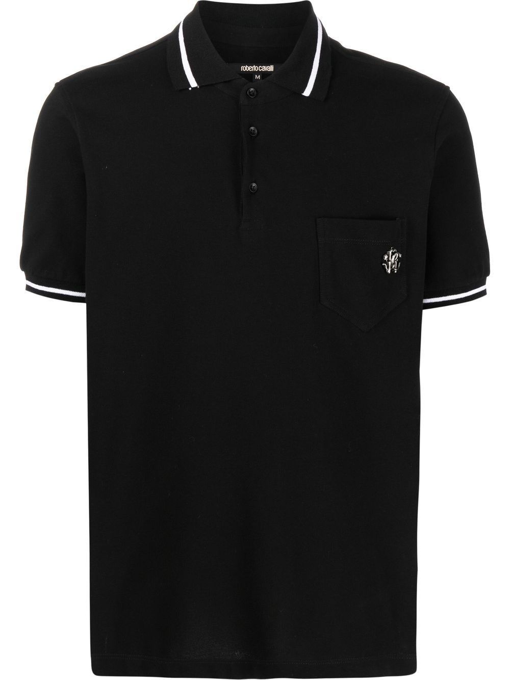 Roberto Cavalli logo-patch polo shirt - Blue von Roberto Cavalli