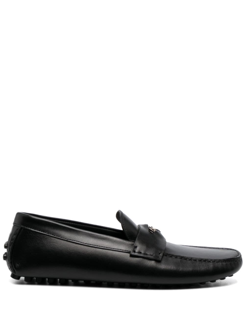 Roberto Cavalli logo-plaque leather loafers - Black von Roberto Cavalli