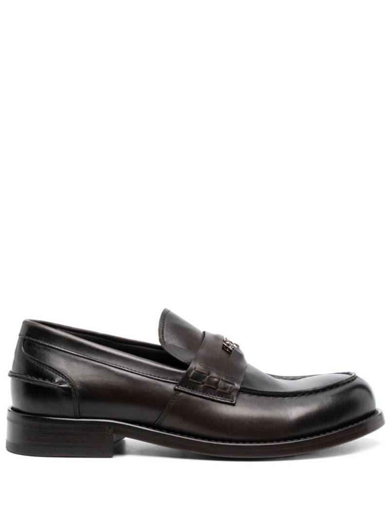 Roberto Cavalli logo-plaque leather loafers - Black von Roberto Cavalli