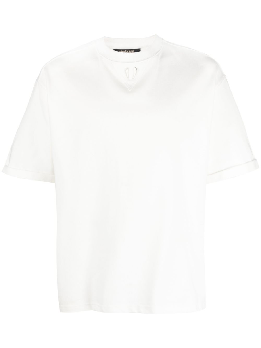 Roberto Cavalli logo-plaque short-sleeve T-shirt - White von Roberto Cavalli