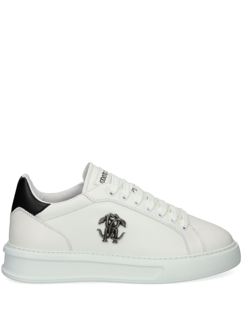 Roberto Cavalli logo-plaque trainers - White von Roberto Cavalli