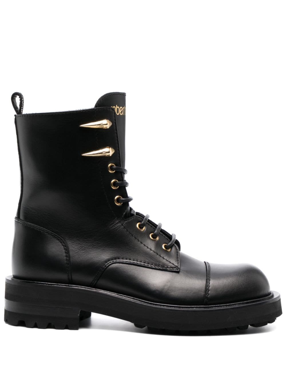 Roberto Cavalli logo-print leather boots - Black von Roberto Cavalli