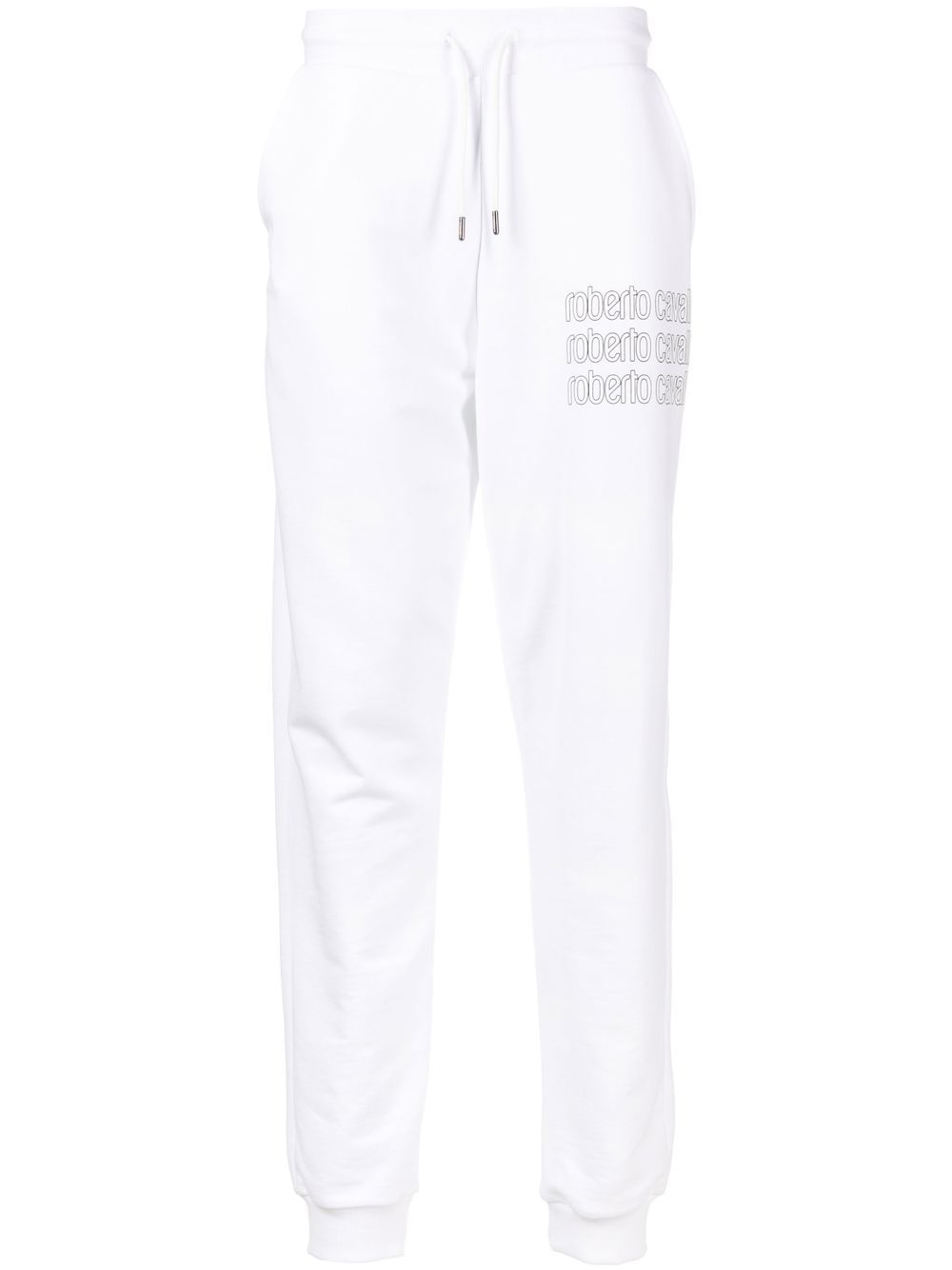 Roberto Cavalli logo-print track pants - White von Roberto Cavalli