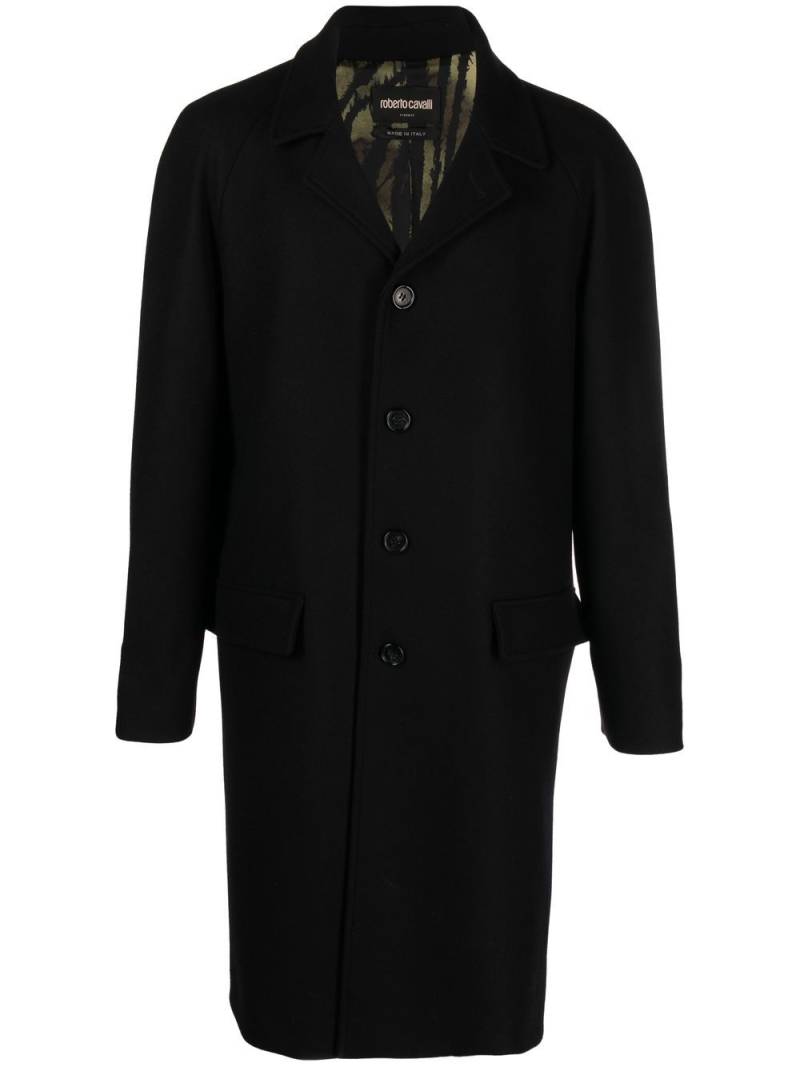 Roberto Cavalli long single-breasted coat - Black von Roberto Cavalli