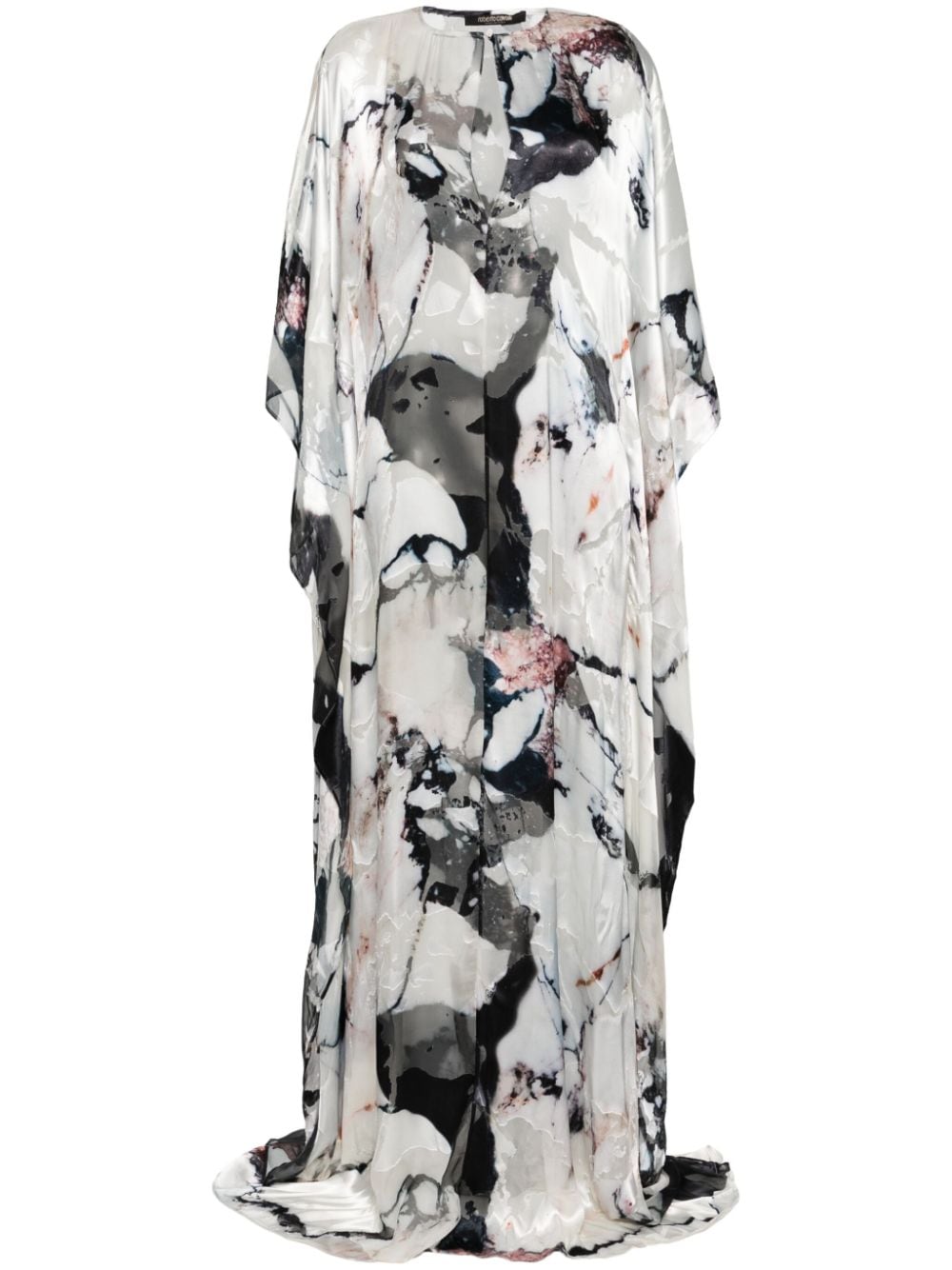 Roberto Cavalli marble-pattern kaftan - White von Roberto Cavalli