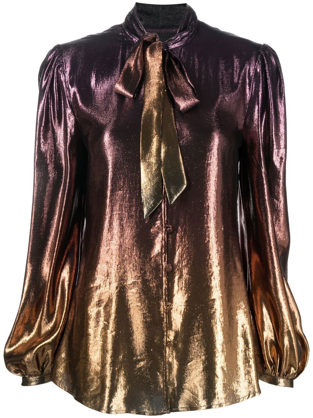 Roberto Cavalli metallic ombré long-sleeved blouse - Neutrals von Roberto Cavalli