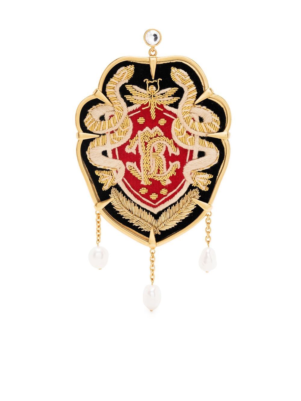 Roberto Cavalli monogram Crest statement earrings - Gold von Roberto Cavalli