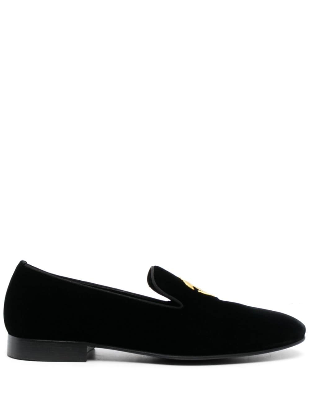 Roberto Cavalli monogram-motif velvet loafers - Black von Roberto Cavalli