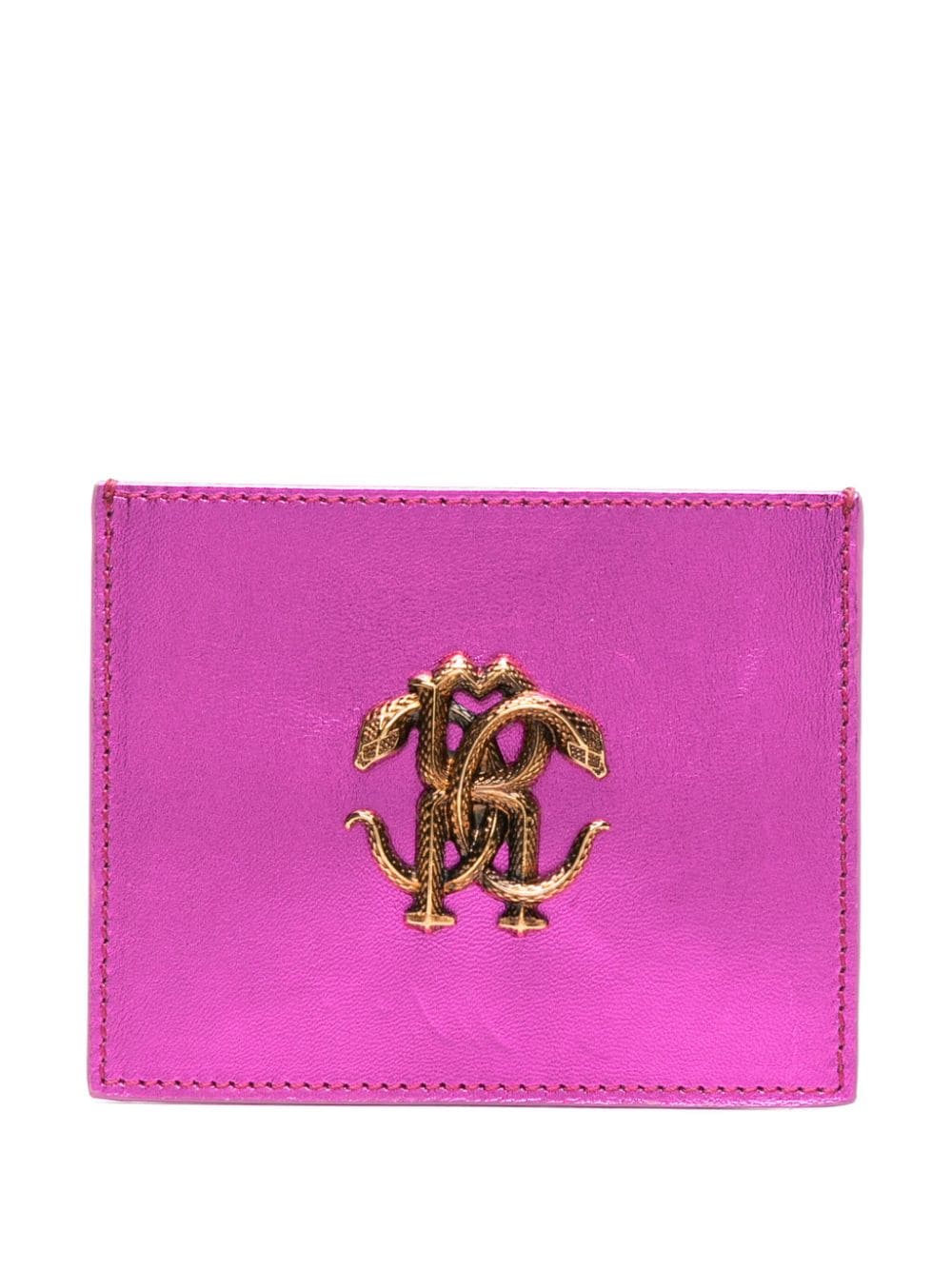 Roberto Cavalli monogram-plaque leather cardholder - Pink von Roberto Cavalli