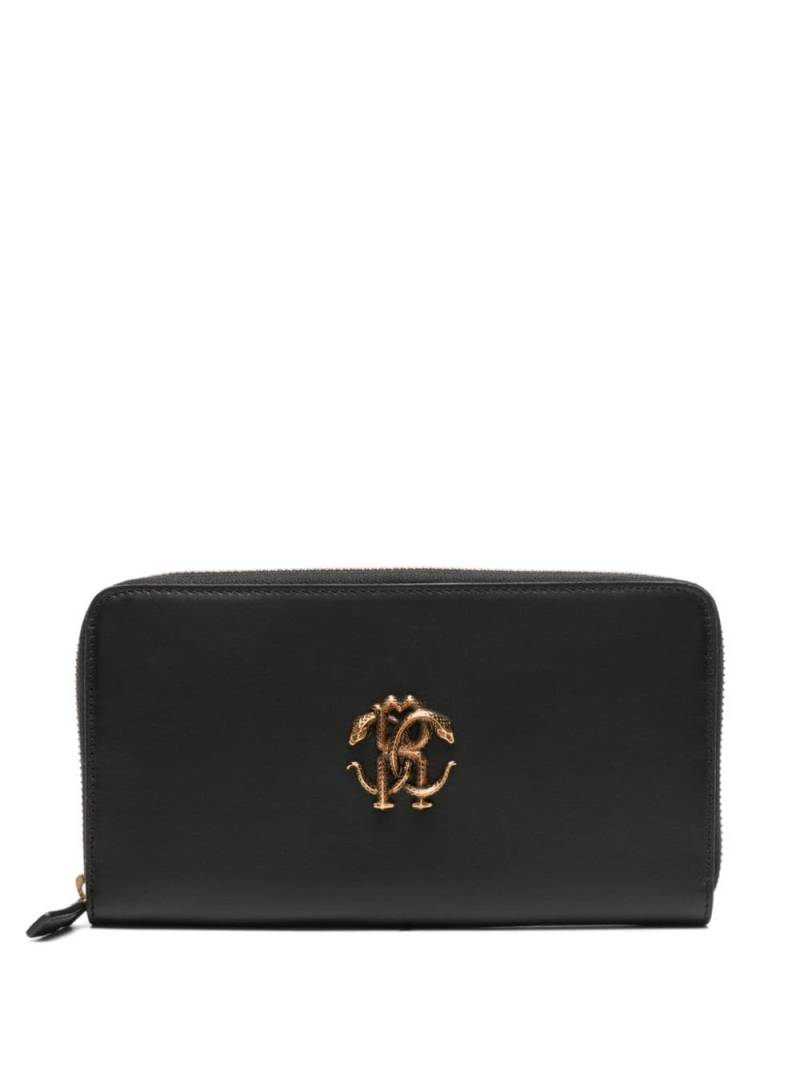 Roberto Cavalli monogram-plaque leather wallet - Black von Roberto Cavalli