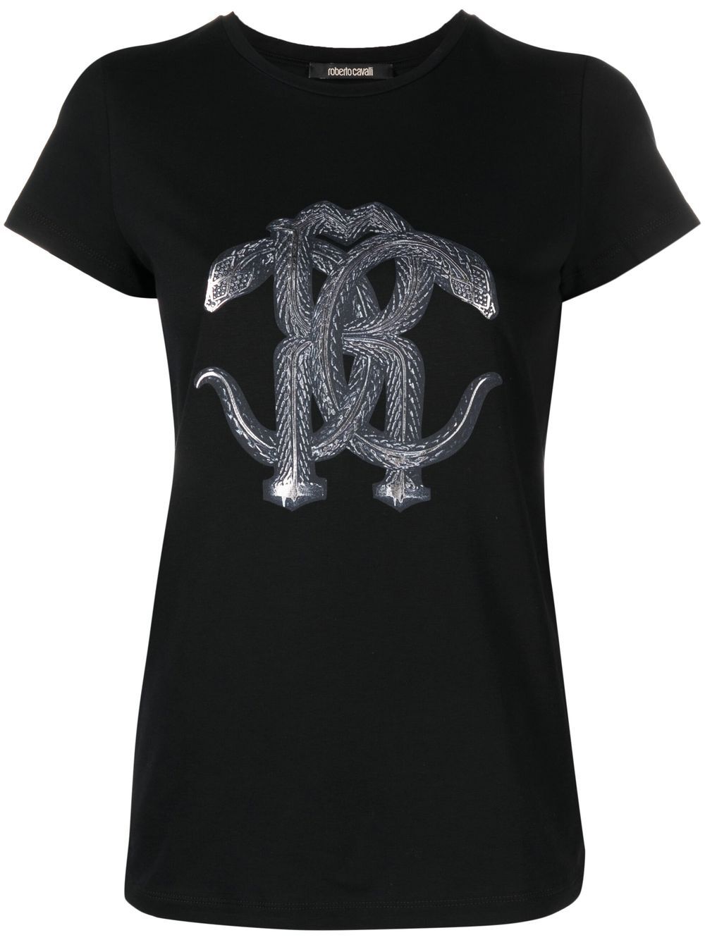 Roberto Cavalli monogram snake-print T-shirt - Black von Roberto Cavalli