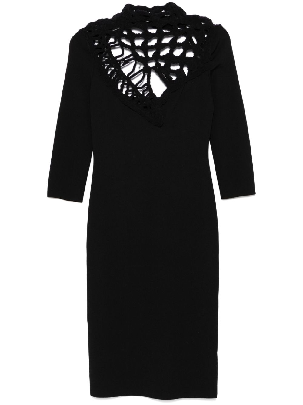 Roberto Cavalli open-knit detailed midi dress - Black von Roberto Cavalli