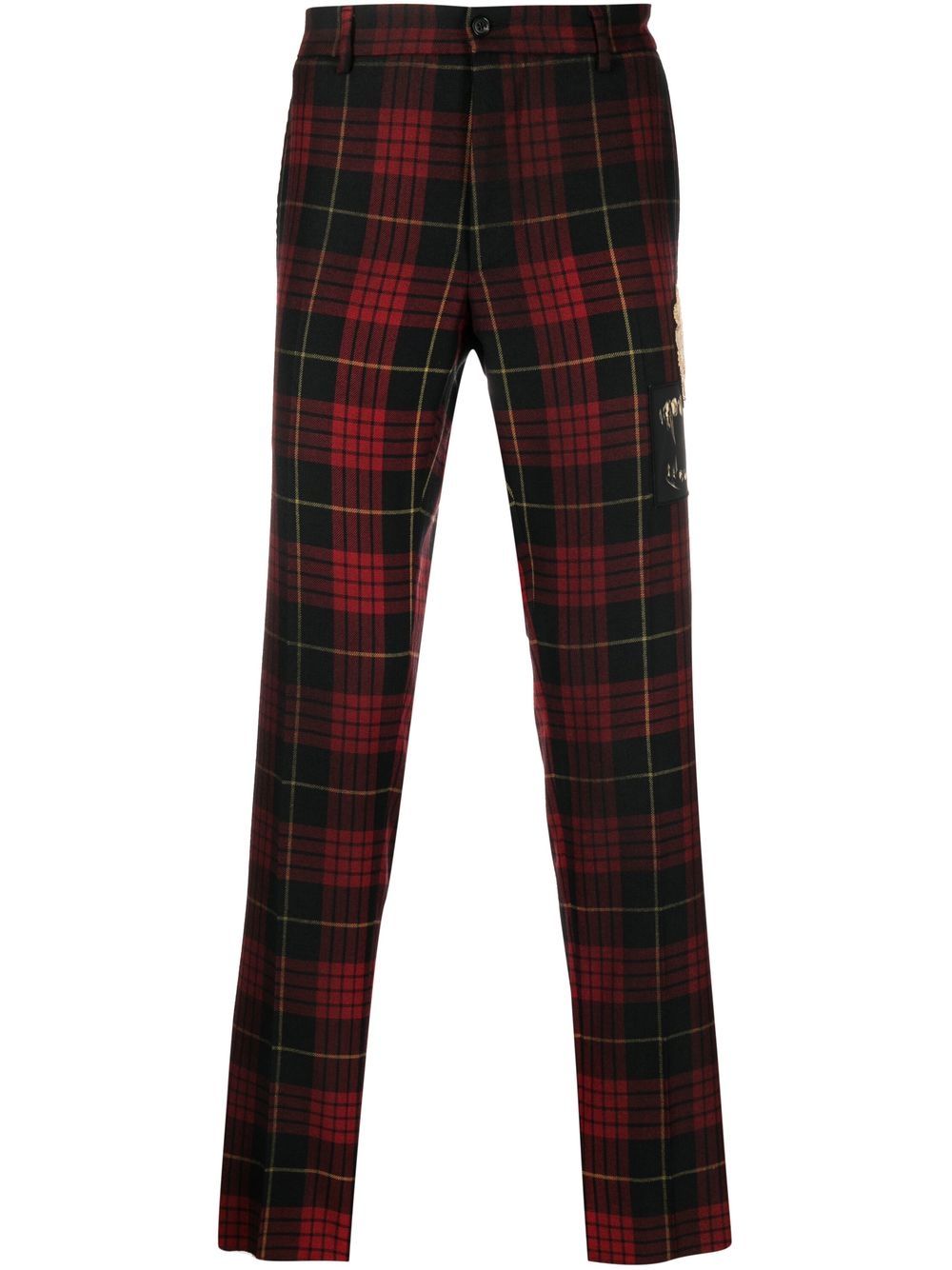 Roberto Cavalli plaid-print wool trousers - Red von Roberto Cavalli