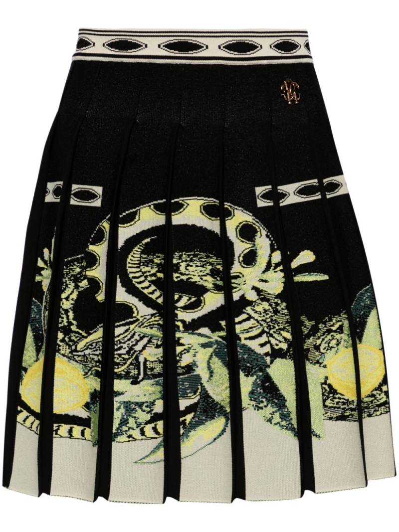 Roberto Cavalli pleated jacquard-knit miniskirt - Black von Roberto Cavalli