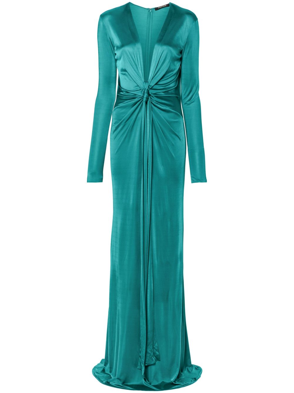 Roberto Cavalli plunging concealedV-neck gown - Green von Roberto Cavalli