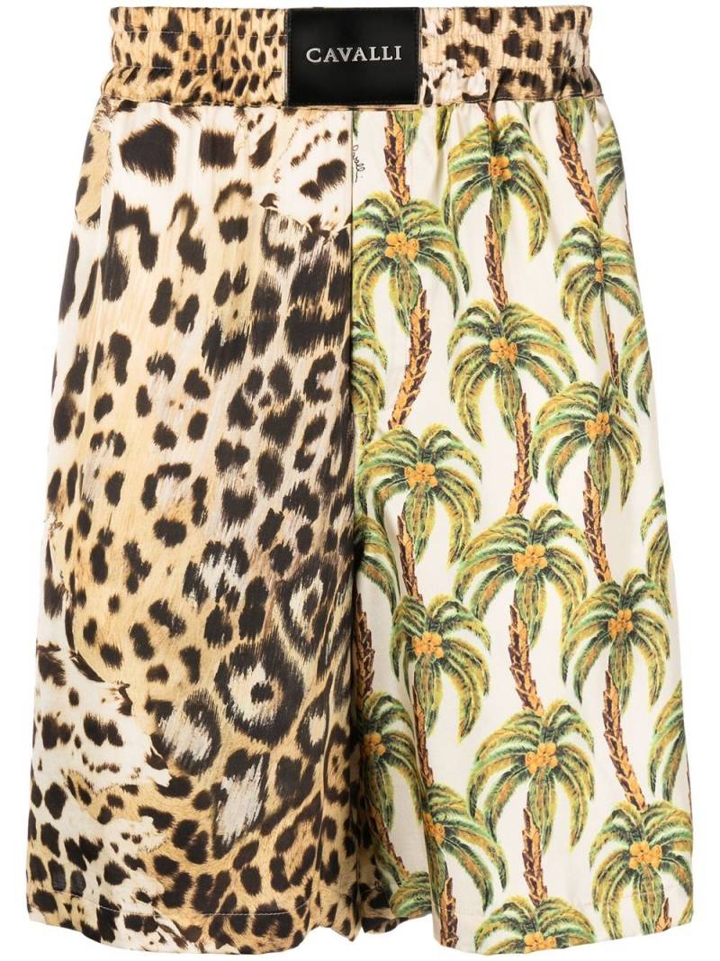 Roberto Cavalli printed wide-leg shorts - Neutrals von Roberto Cavalli