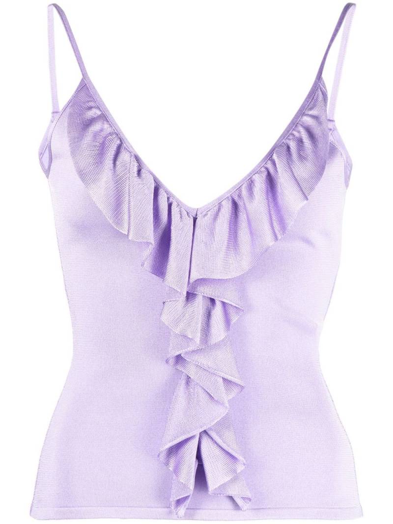 Roberto Cavalli ruffle-detailed vest top - Purple von Roberto Cavalli