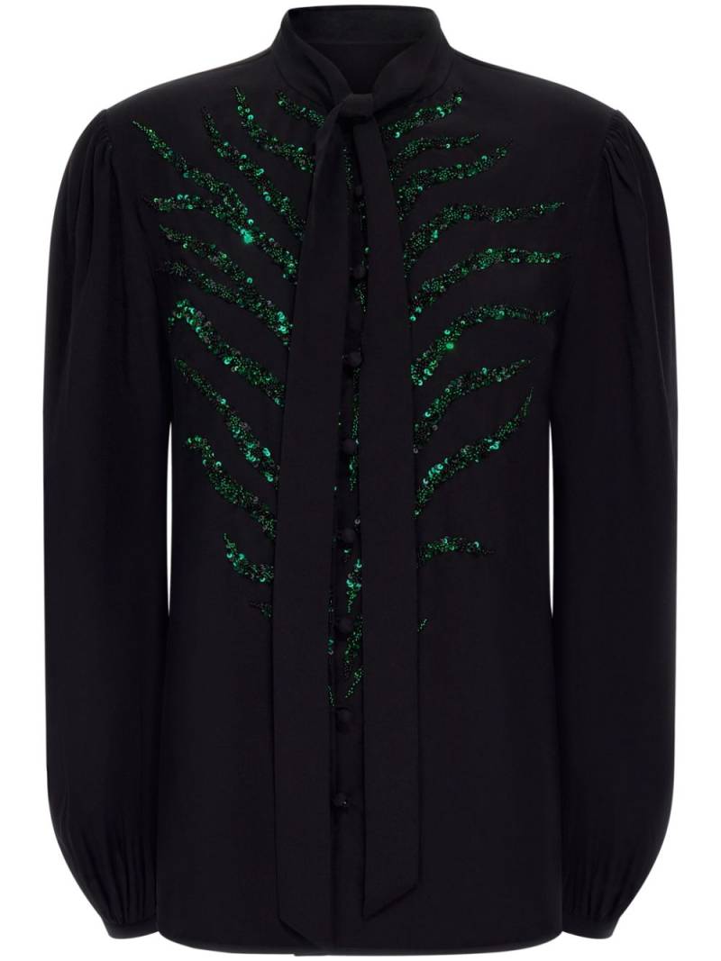 Roberto Cavalli sequin-embellished blouse - Black von Roberto Cavalli