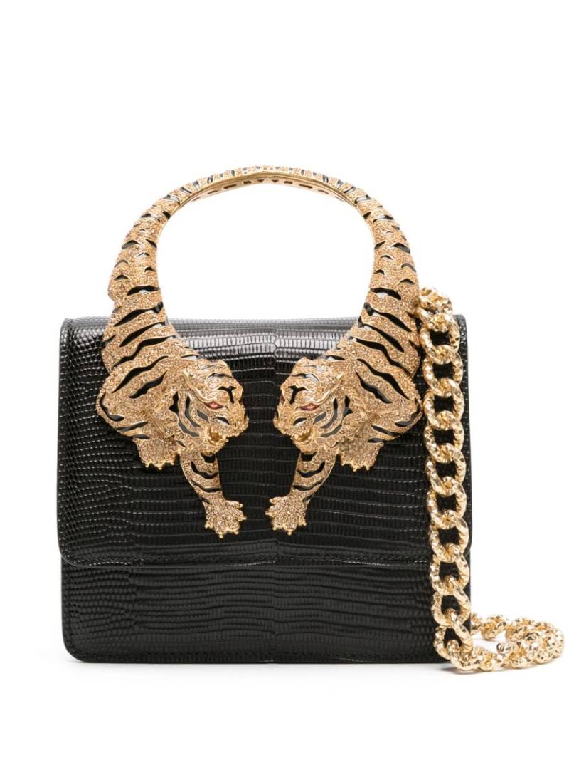 Roberto Cavalli small Roar Tiger-handle tote bag - Black von Roberto Cavalli