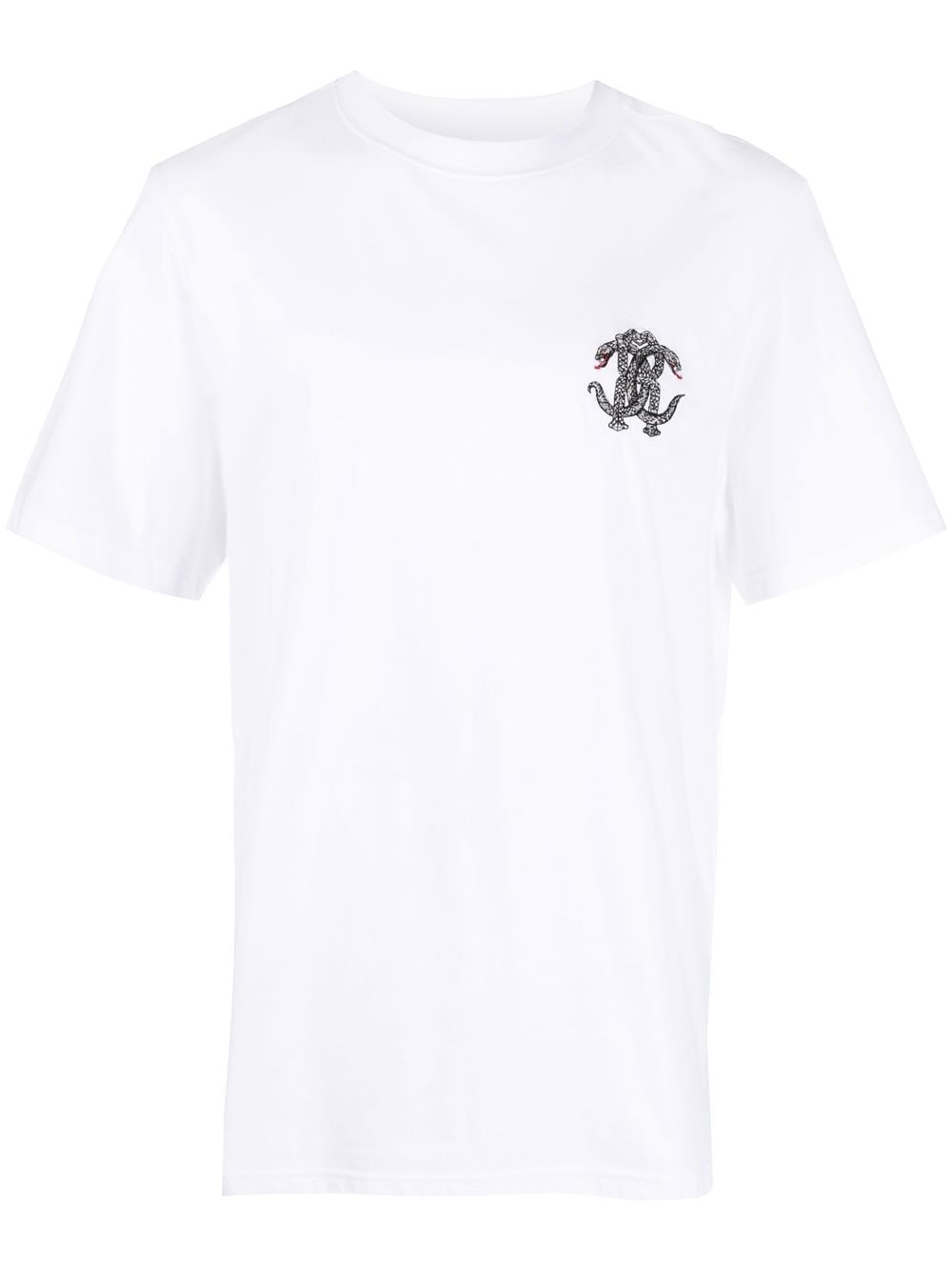 Roberto Cavalli snake-motif monogram T-Shirt - White von Roberto Cavalli